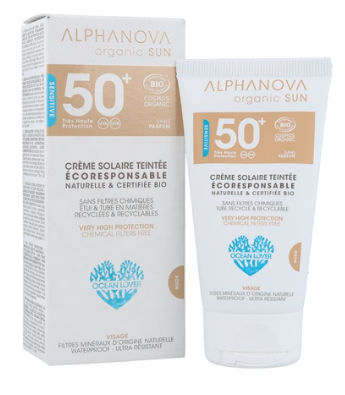 Protector Solar Facial SPF 50+ Color 50gr - Alphanova Sun